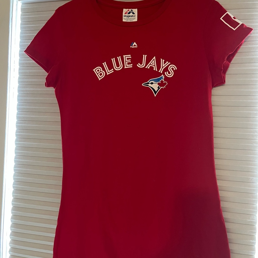 Majestic Women's Red Blue Jays Tee
